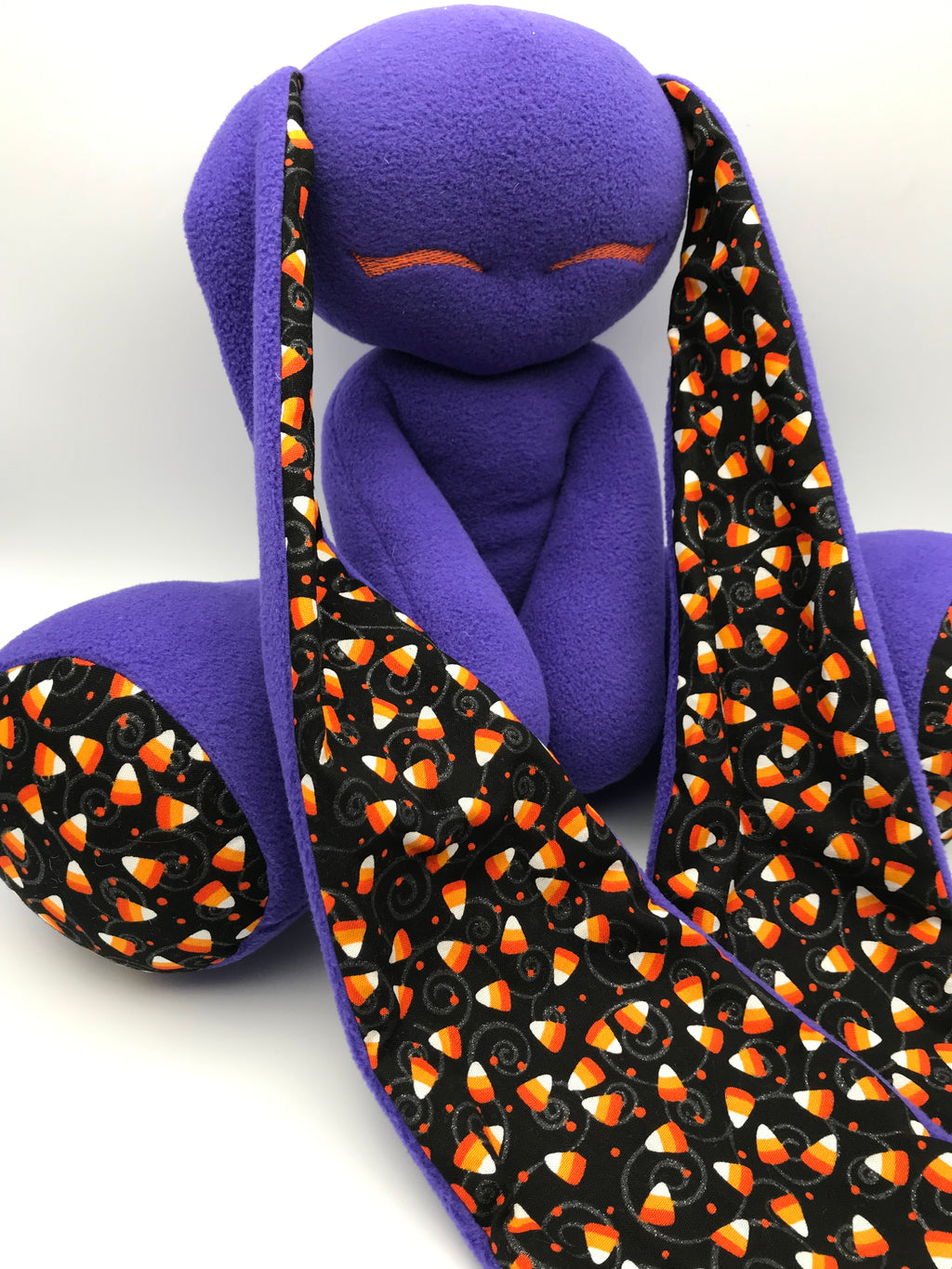 Dark Purple Bunny with Candy Corn
