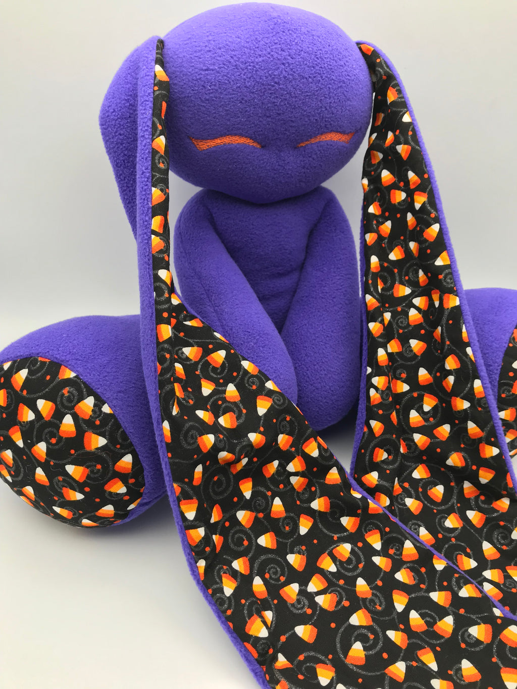 Dark Purple Bunny with Candy Corn