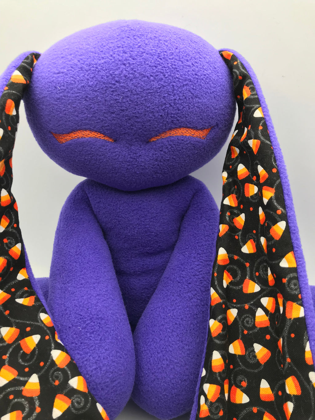Dark Purple Bunny with Candy Corn