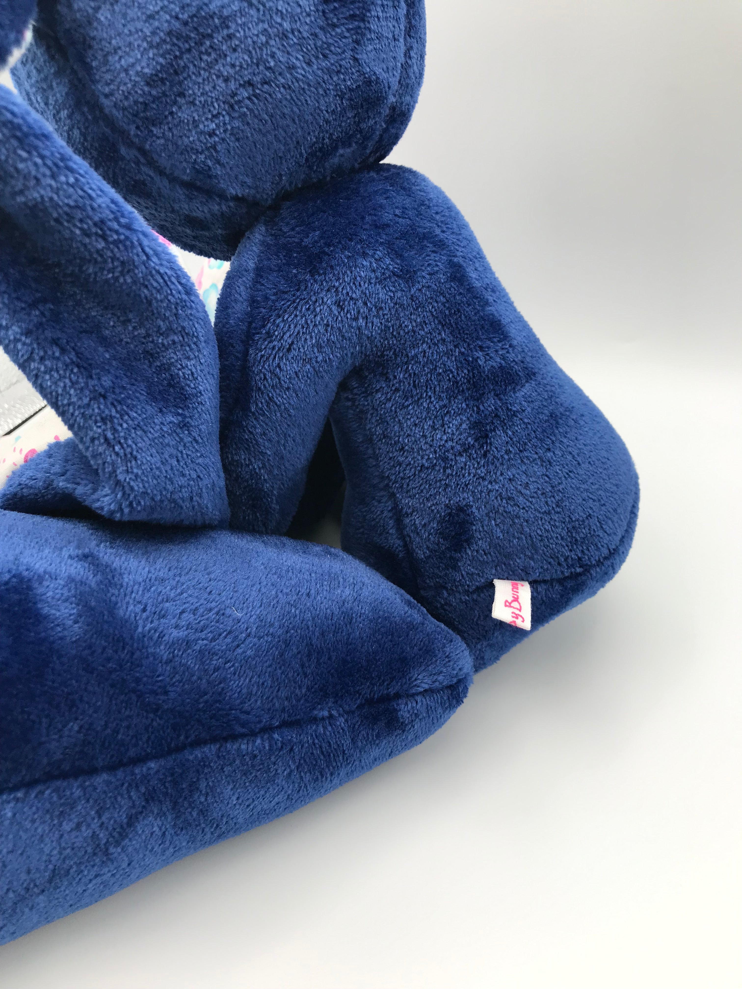 Minky Dark Blue Rainbows Bunny