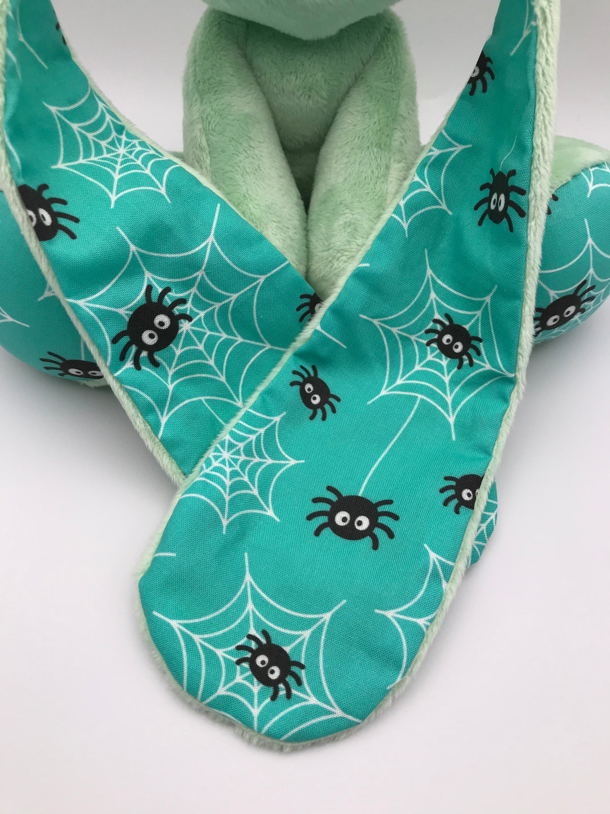 Small Green Bunny Teal Chibi Spiders