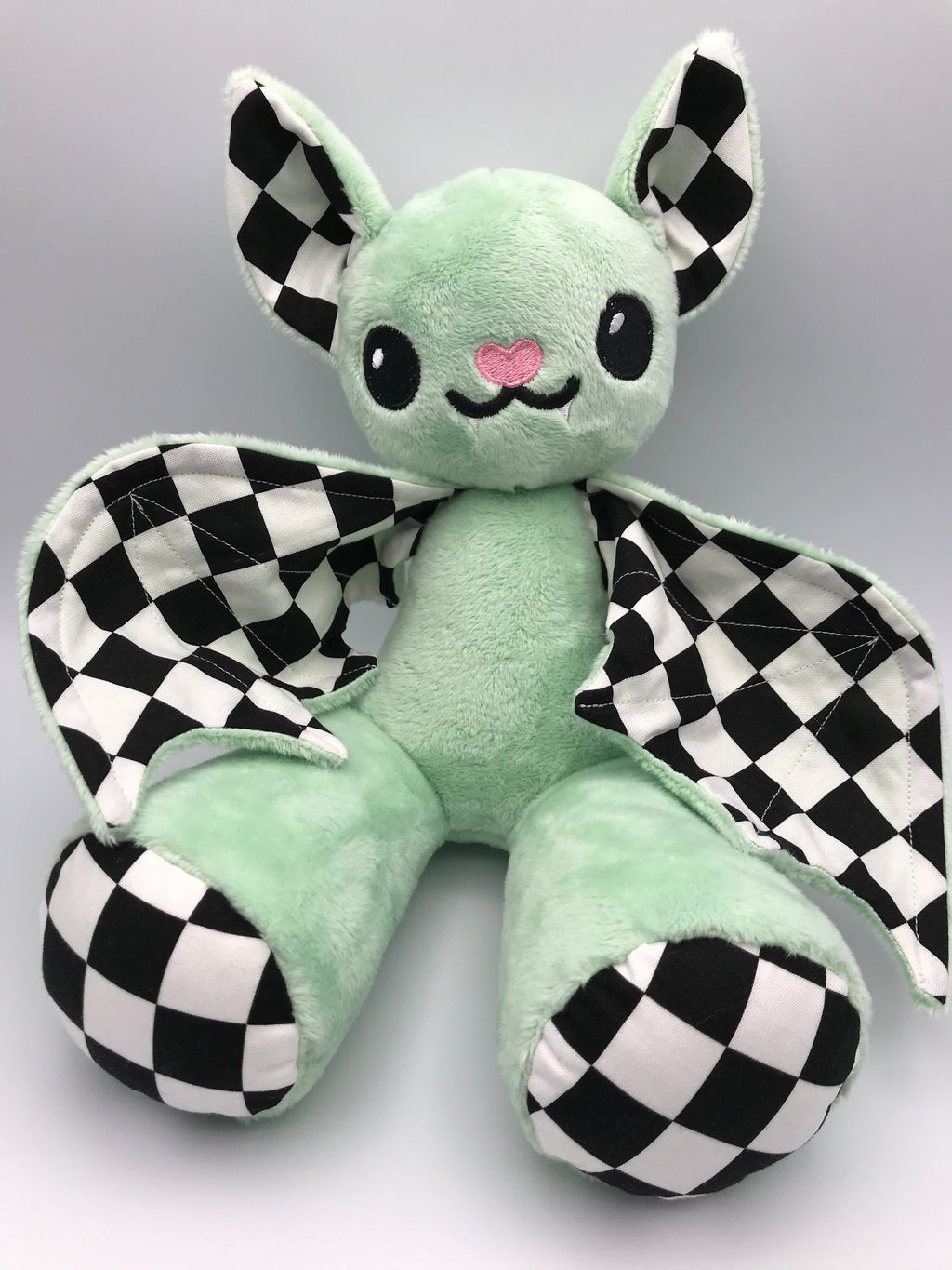 Small Light Green Bat Checker Print