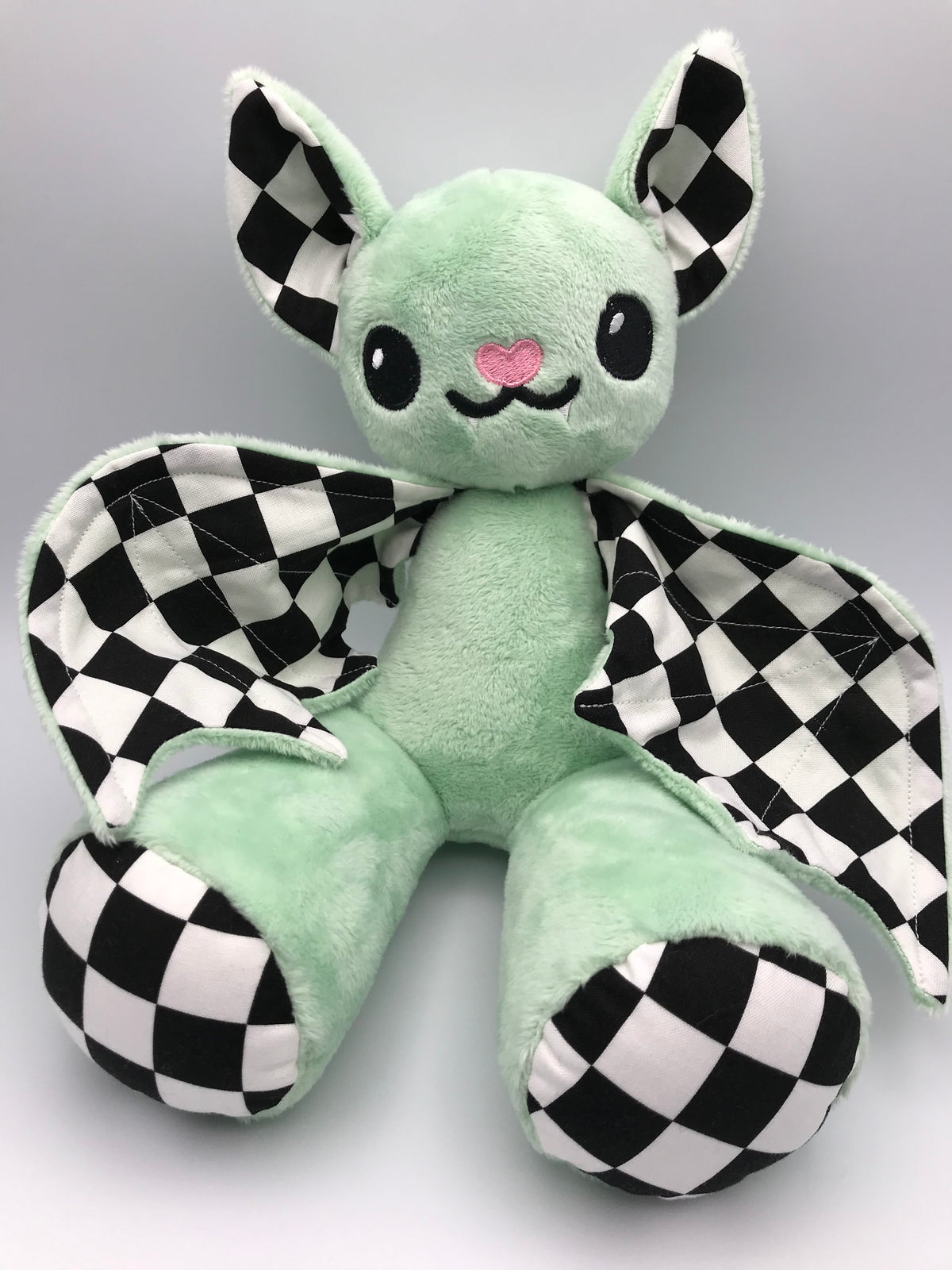 Small Light Green Bat Checker Print