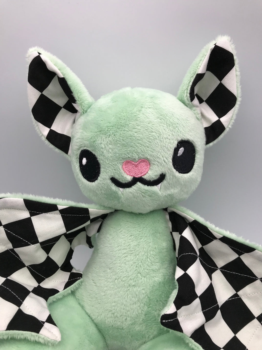 Small Light Green Bat Checker Print