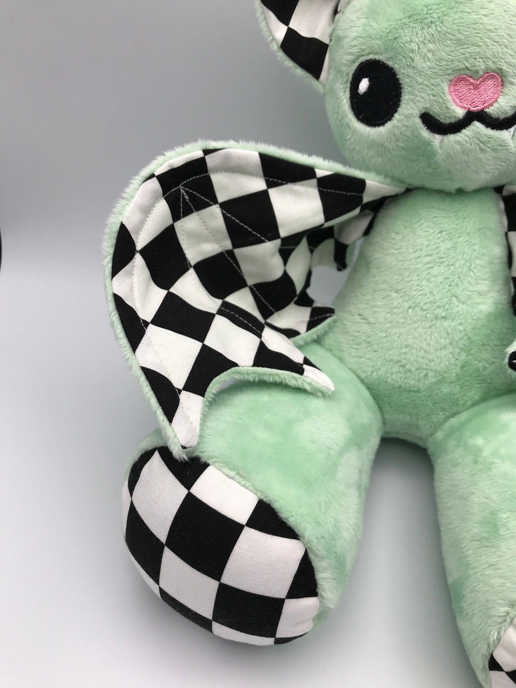 Small Light Green Bat Checker Print