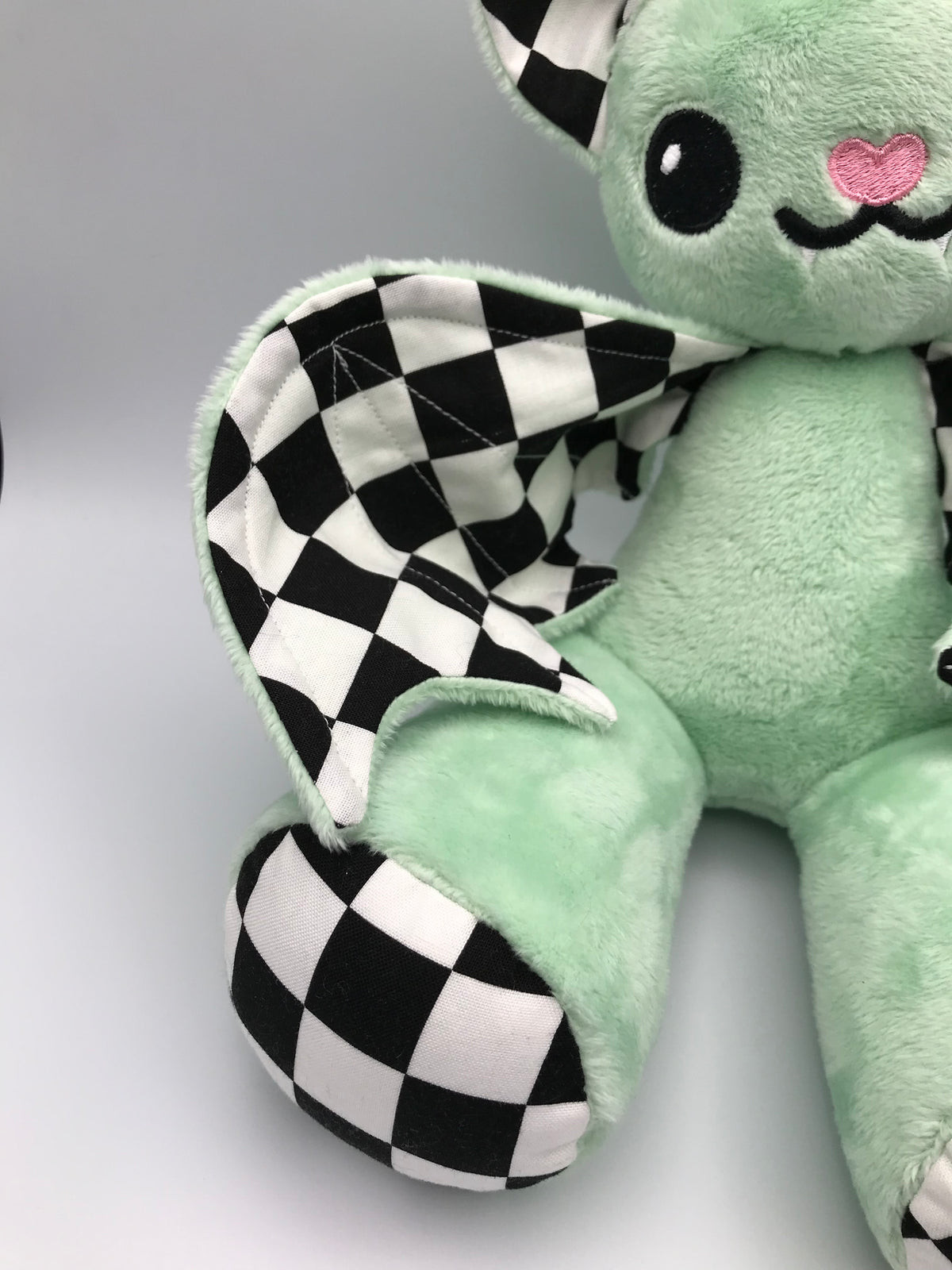 Small Light Green Bat Checker Print